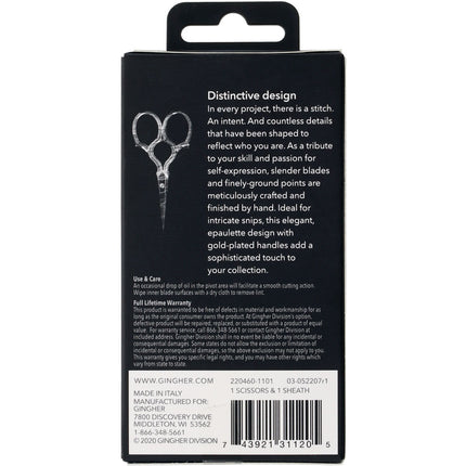 Gingher 3 1/2" Epaulette Embroidery Scissors - image 5