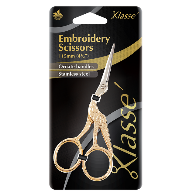 Klassé 4-1/2" Stork Embroidery Scissors - image 2