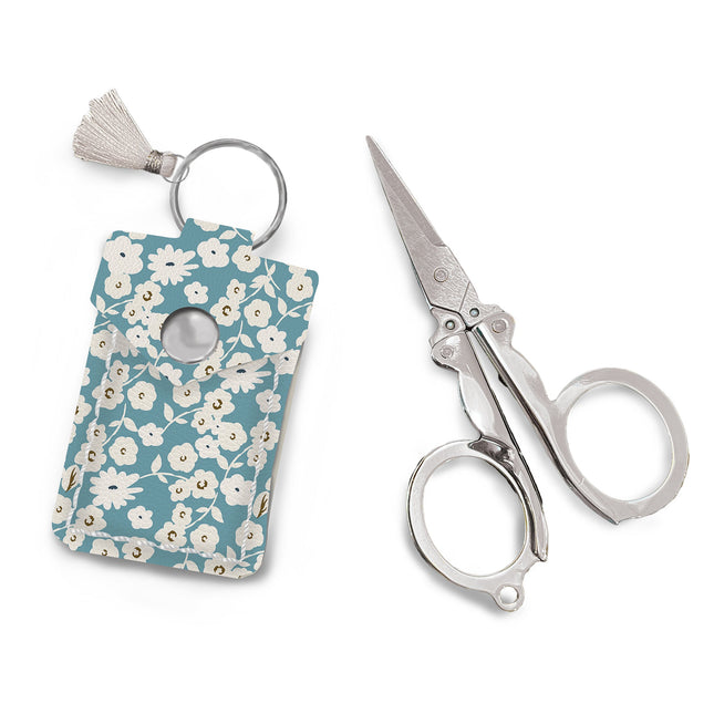 Folding Scissors Keychain w/ Leather Pouch - image 2