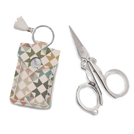Folding Scissors Keychain w/ Leather Pouch - image 3